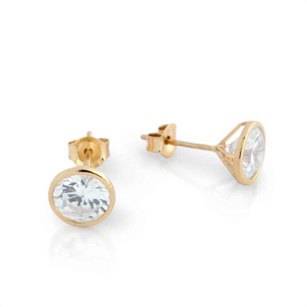 NEW JESSICA ELLIOT women's vermeil "soli" studs cubic zirconia in gold
